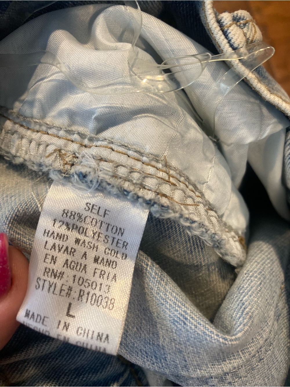 NWOT Savanna Jane‎ Light Blue Denim Shorts with Rhinestone Fringe - Picture 10 of 11